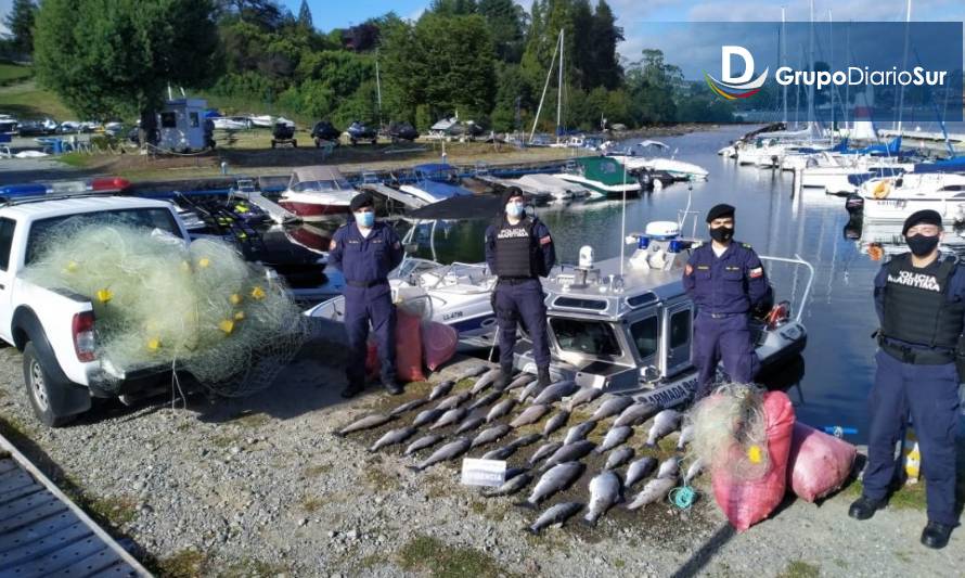 Incautan más de 2 mil metros de redes de enmalle en el Lago Llanquihue