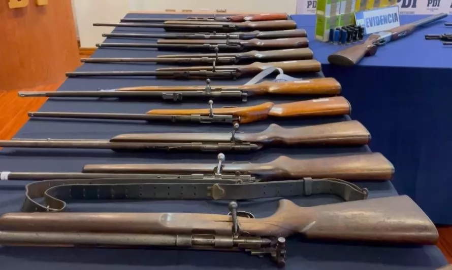 PDI incautó 64 armas de fuego en la región de Los Lagos