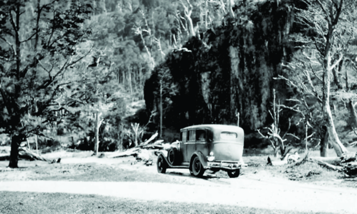 Visión del camino Aysén-Coyhaique hacia 1930 (Foto Archivo Museo Regional Aysén)
